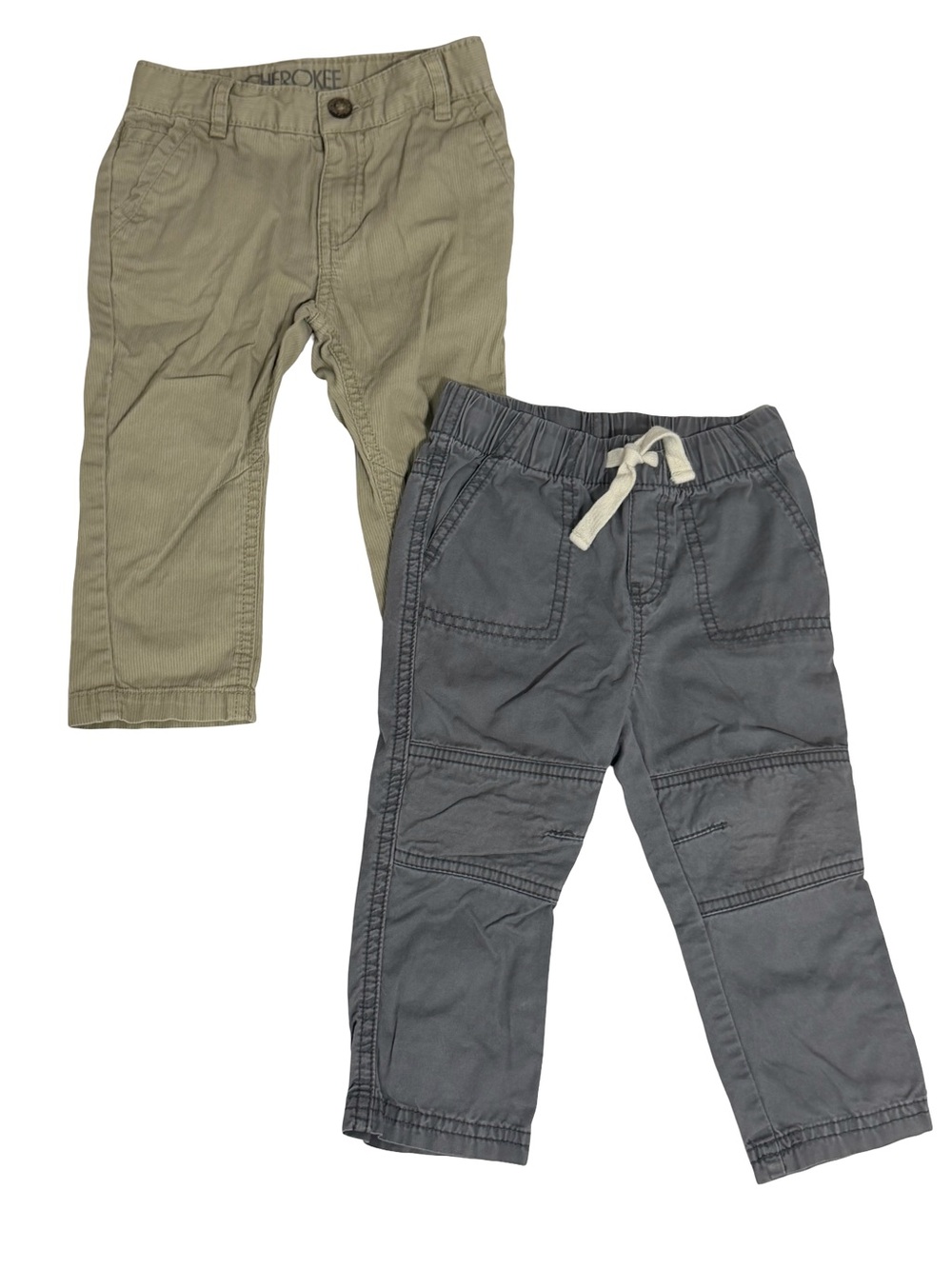 Beige and Gray Kids Pants Two-Pack 18m